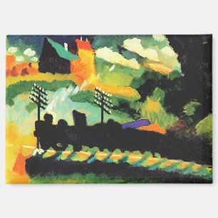 Aimant Murnau : vue avec chemin de fer et château,