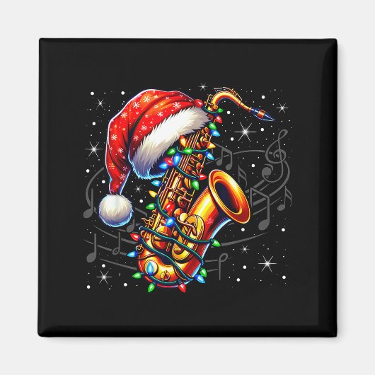 Aimant Music Notes Treble Clef Christmas Saxophone Jazz M (Devant)