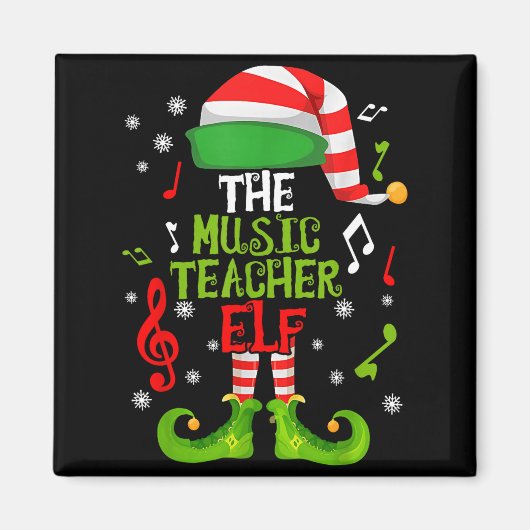 Aimant Music Teacher Elf Christmas Family Matching Xmas G (Devant)