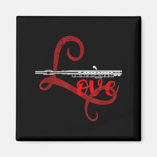 Aimant Musician Flutist Valentines Day Gift Orchestra Flu (Devant)