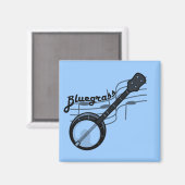 Aimant Musique Bluegrass avec banjo (Recto/Verso)