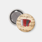 Aimant Musique d'accordéon, design populaire, (Recto/Verso)