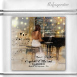 Aimant Musique Danse Piano Love Chanson Enregistrer la da<br><div class="desc">Un aimant artistique élégant avec une dame dans une longue robe blanche jouant de la musique. Magnifique pour un couple amoureux de la musique comme savourer l'aimant Date.</div>