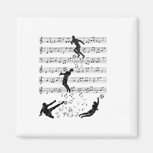 Aimant Musique de football Footbyll Sport Note Clé Musici