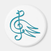 Aimant Musique des oiseaux bleus (Devant)