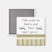 Aimant Musique disant avec des notes de musique (Recto/Verso)