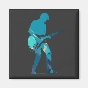 Aimant Musique Guitare Player Concert Amusant Silhouette