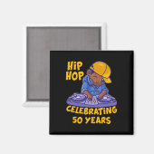 Aimant Musique Hip hop 50e Anniversaire Histoire noire Dj (Recto/Verso)