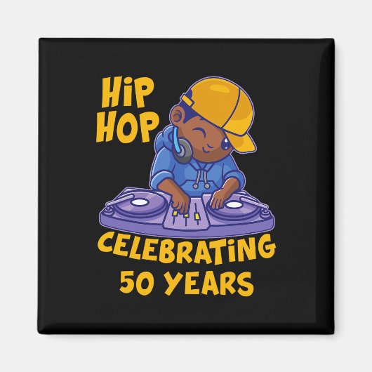 Aimant Musique Hip hop 50e Anniversaire Histoire noire Dj (Devant)