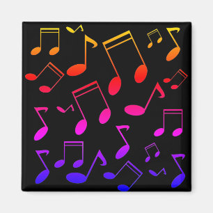 Aimant Musique note les couleurs noir arc-en-ciel