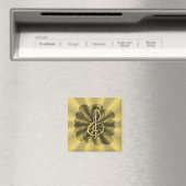Aimant Musique Treble Clef Gold Customisé (In Situ (Lave-vaisselle))