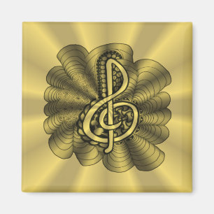 Aimant Musique Treble Clef Gold Customisé