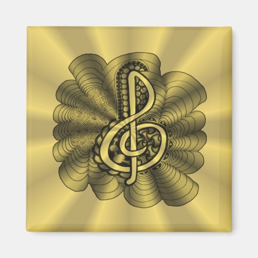 Aimant Musique Treble Clef Gold Customisé (Devant)