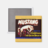 Aimant "Mustang California Vegetable Étiquette-1940" (Recto/Verso)