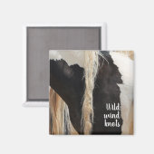 Aimant Mustangs sauvages des noeuds du vent de l'Ouest (Recto/Verso)