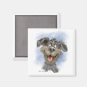 Aimant Mutt à la grimace heureuse – Dessin animé de chien (Recto/Verso)