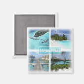Aimant MV0021 Asie, Maldives, réfrigérateur (Recto/Verso)