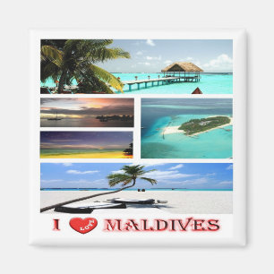 Aimant MV MALDIVES - I Love Collage - Frigo