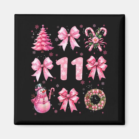 Aimant My 11th Birthday Nk Santa Coquette Snowman 11 Year (Devant)