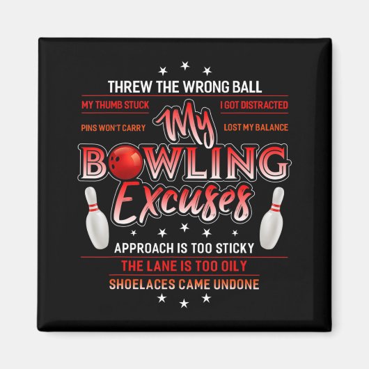 Aimant My Bowling Excuse Fun Bowling (Devant)