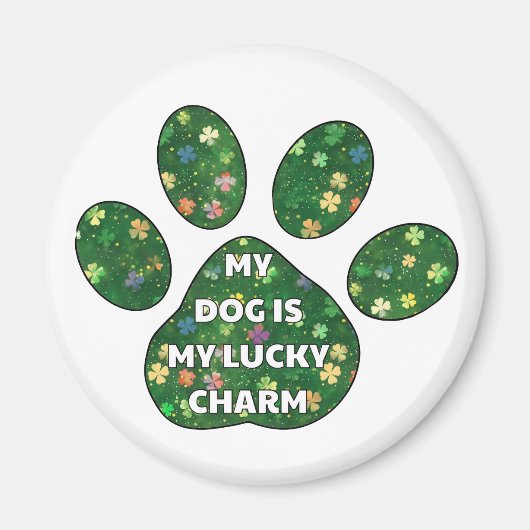 Aimant My Dog is my lucy charm (Devant)