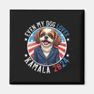 Aimant My Dog Loves Kamala 2024 Shih Tzu Love Camp