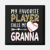 Aimant My Favorite Player Calls Me Gr Baseball Leopard  (Devant)