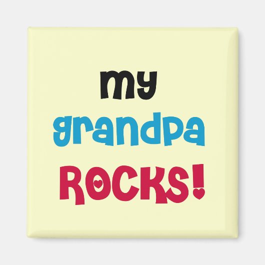 Aimant My Grand-pa Rocks Tshirts et cadeaux (Devant)