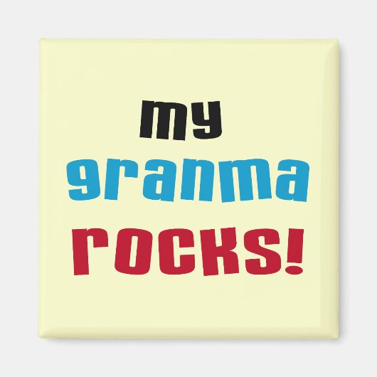 Aimant My Granma Rocks T-shirts et cadeaux (Devant)