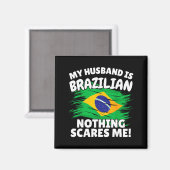 Aimant My Husband Is Brazilian Funny Brazil Flag Gift For (Recto/Verso)