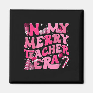 Aimant My Merry Teacher Era Retro Enseignant Super Christ