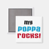 Aimant My Poppa Rocks Tshirts et cadeaux (Recto/Verso)
