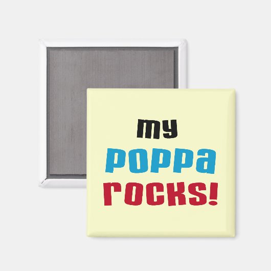 Aimant My Poppa Rocks Tshirts et cadeaux (Recto/Verso)