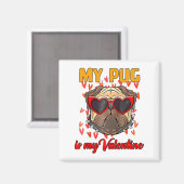 Aimant My Pug In My Valentine Cute Valentineu2019s Day Pe (Recto/Verso)