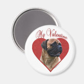 Aimant My Red Bullmastiff Valentine (Recto/Verso)