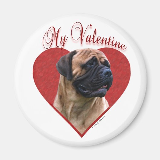 Aimant My Red Bullmastiff Valentine (Devant)