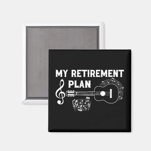 Aimant My Retirement Plan Guitar Funny Musicians (Recto/Verso)