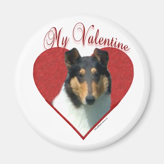 Aimant My Smooth Collie Valentine; Tricolor Collie (Devant)