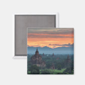 Aimant Myanmar, lever de soleil à Bagan (Recto/Verso)