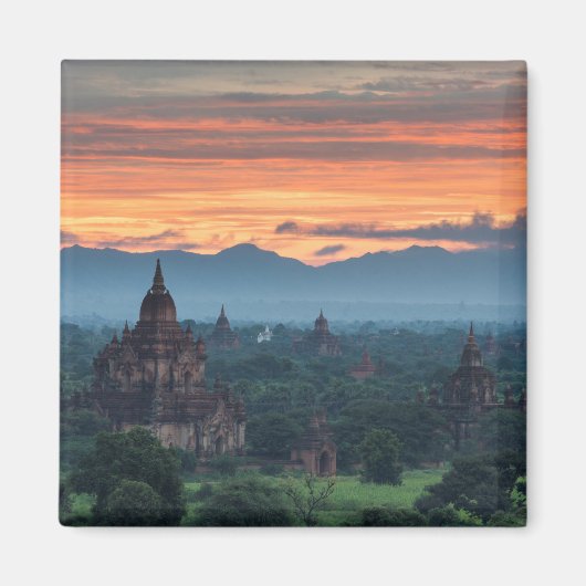 Aimant Myanmar, lever de soleil à Bagan (Devant)