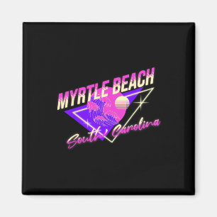 Aimant Myrtle Beach Caroline du Sud 80s Rétro Sc Vacances