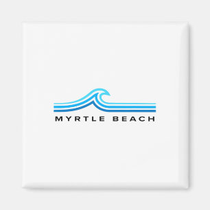 Aimant Myrtle Beach Caroline du Sud Vagues Hommes Femmes