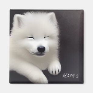 Aimant MySamoyed Idea Cadeau Personnalisé Cute Samoyed