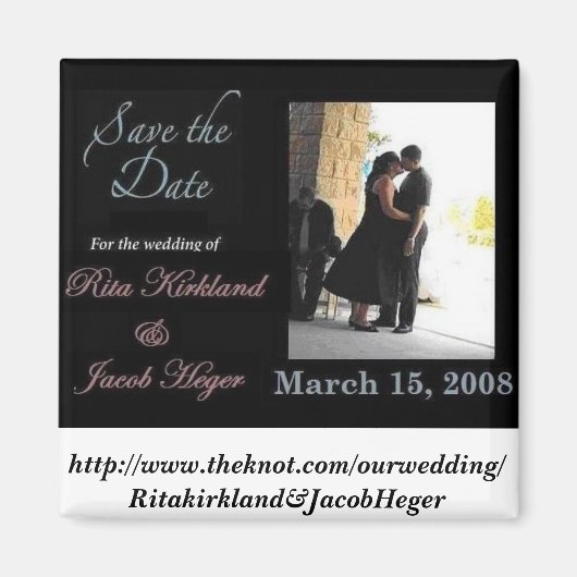 Aimant myspace aimant, http://www.theknot.com/ourweddi... (Devant)
