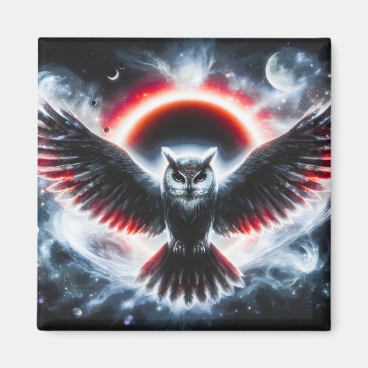 Aimant Mystical Cosmic Celestial Owl (Devant)