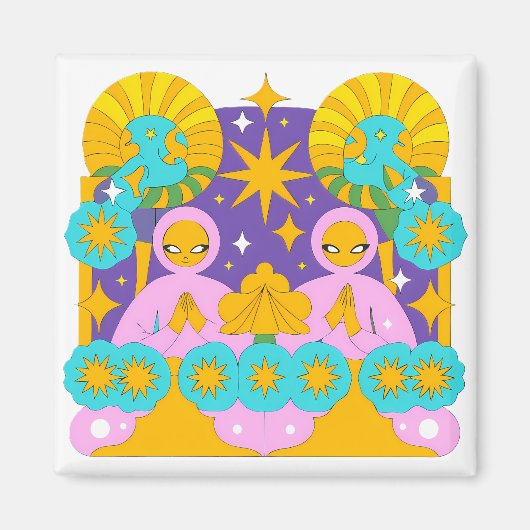 Aimant Mystical Figures in a Cosmic Landscape (Devant)