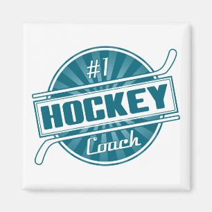 Aimant N° 1 entraîneur de hockey (bleu)