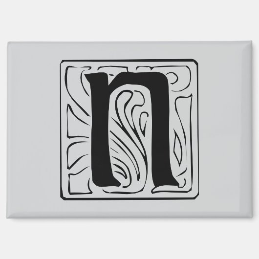 Aimant N monogramme noir (Recto)