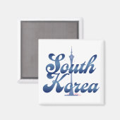 Aimant N Tour de Séoul Corée du Sud (Recto/Verso)