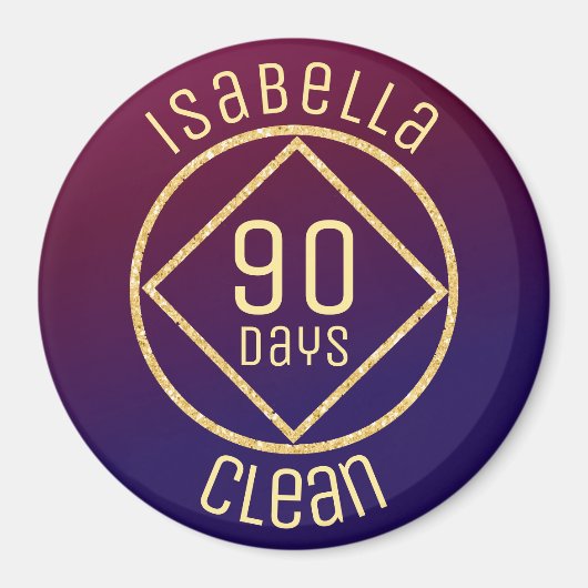 Aimant NA Narcotiques personnalisés Anonyme temps propre (Devant)